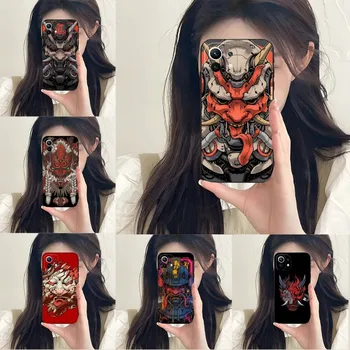 Japonski Samuraji Oni Masko Primeru Telefon Za Xiaomi POCOF3 X3 GT M3 M4Pro X4Pro Opomba 10Pro Redmi POCO X3 NFC Opomba 11 11T 10 Pro Plus