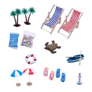 K1MA Mini Beach Set za Punčko-Hiša Mikro Krajine Lutke Oprema Pohištvo