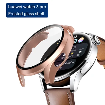 Kaljeno Steklo Zaščitno torbico + PC Jekla film Za Huawei Watch 3 Pro 46MM 48 MM Anti-scratch Zaščitnik Zaslon Pokrov Smartwatch