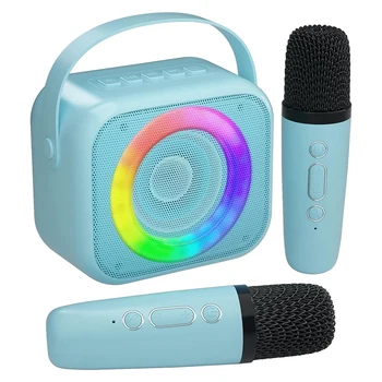 Karaoke Za Kavo, Mini Prenosni Bluetooth Karaoke Zvočnik Z 2 Brezžični Mics Za Otroke, Odrasle, Družine, Doma Stranka