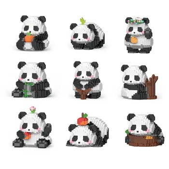 Kawaii Panda Življenje Mikro Gradniki Srčkan Živali Model Huahua Mini Opeke Slika Otrok Igrače Za Prijatelja, Rojstni Dan, Darila Santa