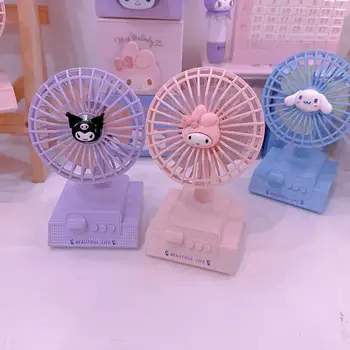 Kawaii Resnično Sanrio Namizni Ventilator Hello Kitty Risanka Nova Usb Izklop Zvoka Namizja Big Veter Veter Prilagoditev Ljubka Moja Melodija Cinnamoroll