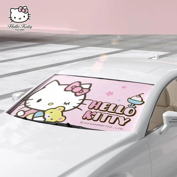 Kawaii Resnično Sanrio Vetrobransko Steklo Avtomobila Dežnik Dežnik Zavese Hello Kitty Avto Za Zaščito Pred Soncem Toplotna Izolacija Dežnik Dekoracijo