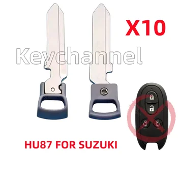keychannel 10pcs Avto Tipko Rezilo Sili Tipko Prazno HU87 brez ključa Tipko Rezilo za Suzuki Alto Hasla Lapin Vagon Bližine keyfob