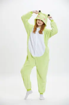 Kigurumi Odraslih Onesie Unisex Flanela Žaba Pižame Toplo Živali Pižamo Halloween Cosplay Kostum Sleepwear Homewear