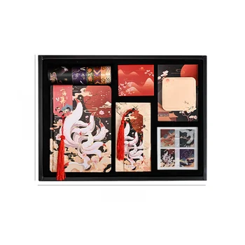 Kitajski retro slogu barvno 3D Album Prenosni Set phoenix/jelen/devet repov fox/cranerane zvezkov in časopisov v darilni embalaži