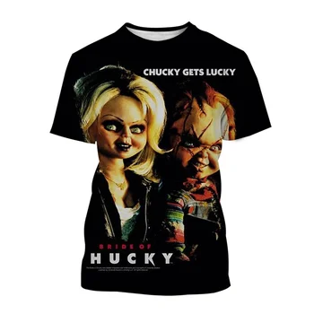 Klasična Chucky Lutka Morilec T-Shirt Moški Kratkimi 3D Tiskanja Horror Film Vrh Ulica Priložnostne Poletje T Shirt Prevelik Oblačila