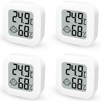 Komplet 4 Digitalni Higrometer Zaprtih Termometer Mini Vlažnost Metrov z Temperatura Vlažnost Monitor