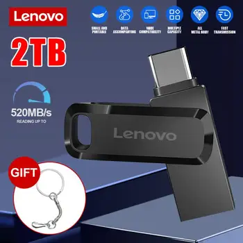 Lenovo 2 V 1, USB Flash Disk Prenosni Vrste c, USB 3.0, Pero Disk 2TB 1TB 512GB 256GB Visoke Hitrosti Flash Disk 128GB Brezplačna Dostava