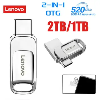 Lenovo 2TB USB Pogon usb OTG Tip-C Pendrive 1TB Pen Drive Flash Usb Pomnilniki 128GB Naprave za Shranjevanje Za Ps5/ps4 Brezplačna Dostava