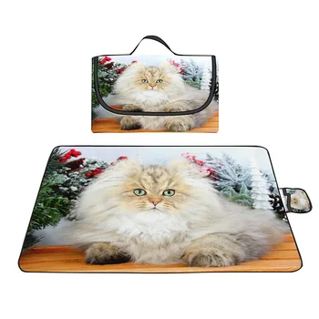 Lep perzijska Mačka Oxford Piknik Mat Nepremočljiva Sandproof,Zložljiv, Lahek Plaži Odejo,Prenosni Zunanji Mat za Potovanja
