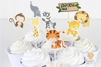 Lepe gozdne živali cupcake toppers stranka fant otroka, poročni tuš rojstni dan kmečko poročna torta pokrivalo dekor