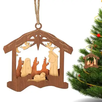 Lesene Christian Božični Okraski Jaslic Lesa Izrezljane Božični Okrasek Jasli Božični Okraski Lesa Izrezljane