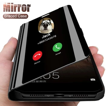 Luksuzni Ogledalo Flip Primeru Telefon Za OnePlus 9 8 7 Pro Podporo Flip Zaščitna Primerih Za OnePlus NORD 6T 7T 6 Pro Pokrov