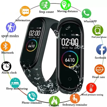 M6 Smartwatch Srčnega Utripa, Krvnega Tlaka, Spremljanje Pametno Gledati Moški Ženske Fitnes Tracker Watch Nepremočljiva Šport Smart Manžeta