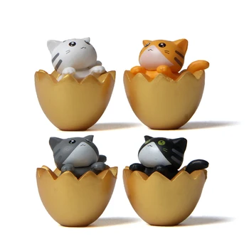 Mah Mikro Krajine Srčkan Mini PVC Živali Miniature Zlati jajčne lupine, Mačka Lutka Ustvarjalne Obrti Okraski Doma Dekoracijo