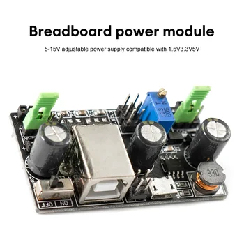 MB102 Breadboard Namenske Power Modul 1,5 V 5V 3.3 V, 5V-15V Nastavljiv Napajalni Modul za Arduino Diy Kit