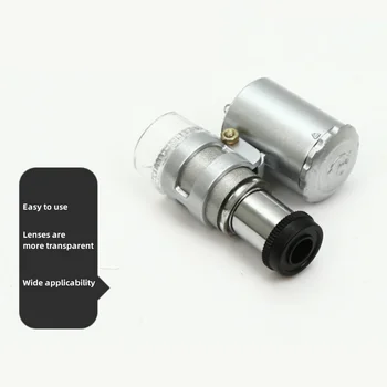 Mini 60X Mikroskop z LED Luči, Ročni (High-definition Žep Nakit, Prenosni Valuti Odkrivanje Majhnih Povečevalno Steklo