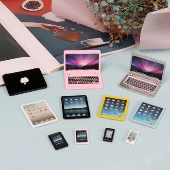 Mini Mobilni Telefon, Ipad, Prenosni računalnik, Prenosnik Macbook Miniaturni Model, Igrače za Barbie Blythe Bjd Ob11 Lutke 1/6 Lutke Dodatki