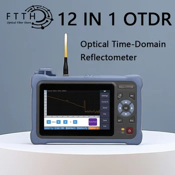 MINI OTDR 12 v 1 1310/1550nm 26/24dB svjetlovodni Reflectometer Zaslon na Dotik VFL OLI OPM Dogodek Zemljevid Ethernet Kabel Tester