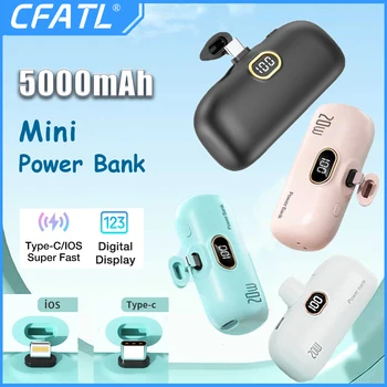 Mini Power Bank 5000mAh 20W Hitro Polnjenje Brezžično Moči Banke Digitalni Prikaz Prenosni Rezervne Baterije Za iPhone Xiaomi Powerbank