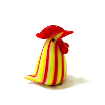 Mini Steklo Piščanec Figur Japonski Slog Pisane Srčkan Risanka Perutnine Živali Obrti Okraski Velikonočnih Doma Dekor Majhen Kip