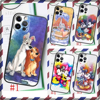 Minnie Mickey Winnie Dumbo Za iPhone 15 14 13 12 11 XS XR X 8 7 SE Ultra Pro Max Plus Mini Black Primeru Telefon