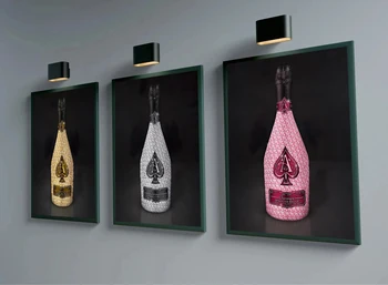 Modni Diamant Ace Steklenico Šampanjca Umetnost Plakata Platno Slikarstvo Luksuzni Wall Art Tiskanje Bar Jedilnico Doma Dekor Cuadros