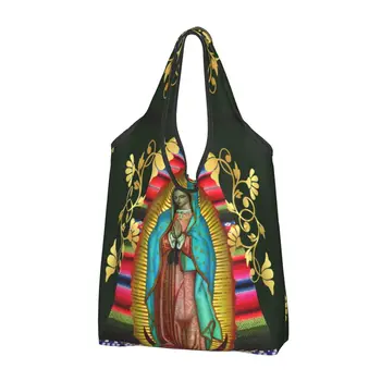 Naše Gospe Iz Guadalupe Devica Marija Živil Nakupovalno Vrečko Shopper Tote Torba Velike Prenosne Jezus Mehika Christian Torbici