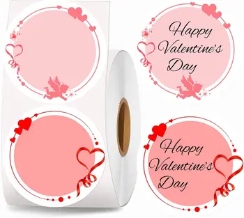 Neposredna Toplotna Nalepke Happy Valentine ' s Day Nalepke 2 palca Valentine Počitnice Stranka Dekoracijo Decals 500Pcs