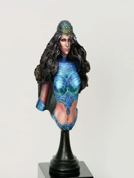 Novo Nesestavljeni 1/12 princess modro žensko vojak doprsni kip s podstavkom Smole za Vgradnjo DIY Igrače Unpainted smolo model
