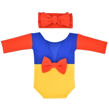 Novorojenček Fotografija Rekviziti Baby Glavo Romper Bodysuits Obleko Baby Dekle Kostum za Malčke K1KC