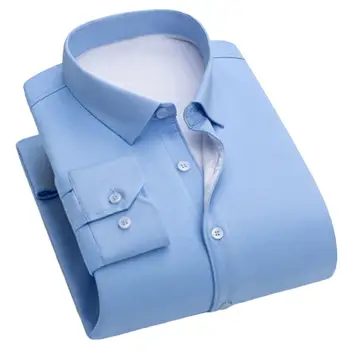 Občasnega Dela Stilsko Majico za Moške Zimske Poslovnih Majica River Dolg Rokav Slim Fit Barva z Debel Kožuh Obloge za Formalno