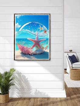 Ocean Veter Diamond Slikarstvo Komplet Kreativnih Obmorskih Zvezda Lupini Diy Obrti Komplet Art Hobi Diamond Navzkrižno Šiv Doma Dekor
