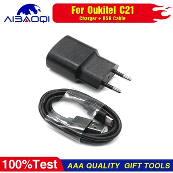 OUKITEL C21 Polnilnik 100% Prvotne Novo Uradni Hitro Adapter + USB Kabel Podatkov Linija Za Oukitel C21 Telefon