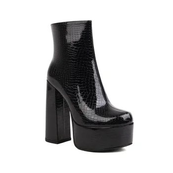 Oversize velikosti Velike velikosti platforma čevlji, Debele Pete Super visoke pete ženska moda čevlji Modni trend Višino Narašča