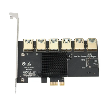 PCI Express PCIE 1 Do 6 USB3.0 Riser Card Za kartico PCI Express X16 Riser Grafična Kartica ETH Bitcoin Rudar Rudarstvo Dodajte Na Kartico