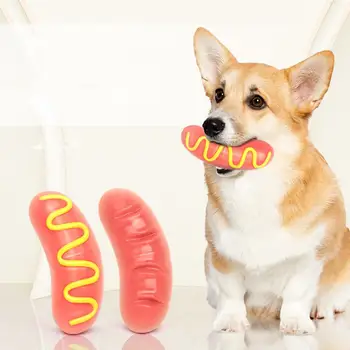 Pes Žvečiti Igrače Za Agresivno Grizejo Stvari Po Hiši Neuničljiv Spregovorili Interaktivne Igrače Za Pse Težke Hot Dog Gumijaste Igrače Za Čiščenje Zob
