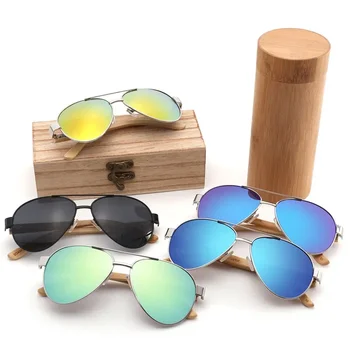 Polarizirana Bambusa sončna Očala za Moške Lesene sončna očala Žensk Vožnjo sončna Očala UV400 Oculos De Sol Moški Trendi sončna Očala