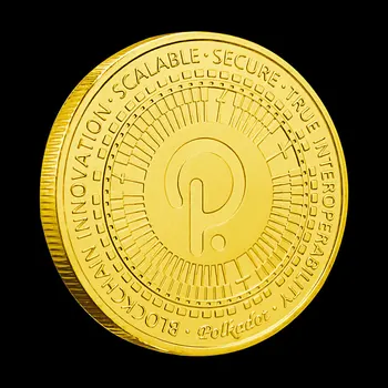 Pozlačeni Crypto Kovanec Fizično Cryptocurrency BlockChain Inovacije Spominek Darilo Spominska Coin1Pcs Polkadot Kovanec