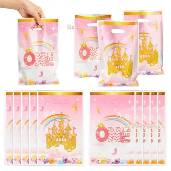 Princesa Pogodbenice Prednost Vrniti Darilne Vrečke Za Goste Vrlina Zdravljenje Plastične Vrečke Z Ročaji Baby Tuš Rojstni Dan Pakiranje Candy Bag