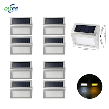 QLTEG 3 led Solar Power LED Prostem nepremočljiva Vrt Pot po Stopnicah Lučka Lučka za Varčevanje z Energijo LED Sončne stene Luči Toplo Bela