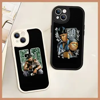 Rapper 50 Cent Primeru Telefon Za IPhone 11 12 13 14 Pro Max Mini Xs X Xr 7 8 Plus SE2020 Silikonski Mehka Tekstura Usnja Kritju