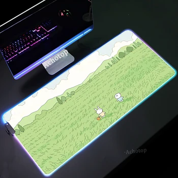 RGB Računalniške Igre Mousepad Velike Kawaii Srčkan LED Svetlobna Mouse Pad Gaming Mousemat Hitrost Tipkovnico Blazine Velike Mehke Gume Desk Mat