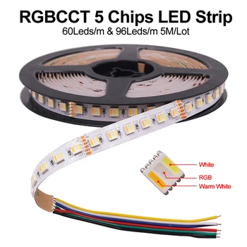 RGB SCT LED Trak 5050 LED Luči Svetilka Nepremočljiva 30LEDs/m 60LEDs/m 96LEDs/m Prilagodljiv Trak 5 V 1 Lučka LED DC12V DC24V 5m/veliko