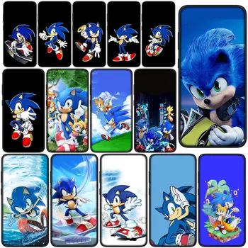 Risanka S-Sonics Jež Anime Telefon Kritje velja za Samsung Galaxy A13 A71 A21S A22 A73 A42 A02 A03 A11 A70 A72 A7 Mehko Ohišje