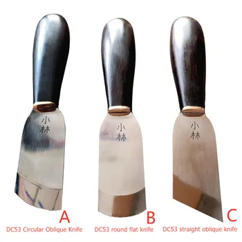 Ročno Usnje Redčenje Nož DC53 High end Usnje Obrti Ogledalo Poliranje Lopato Redčenje Poševno Rezanje Nož DIY Orodja