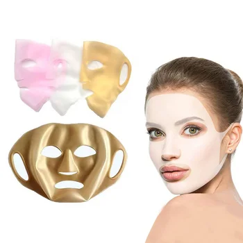 Silikonska Maska Za Neguje Kožo - Silikonsko Masko Kritje za Večkratno uporabo, 3D Anti-Izhlapevanje Obraz Stanja Maska Zaščitna torbica