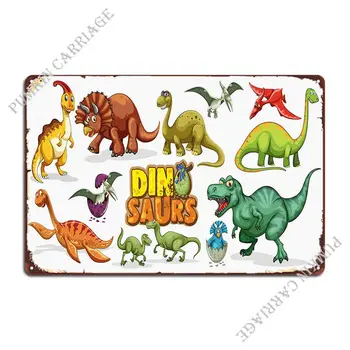 Sklop Dinozavri Risanka Kovinske Plošče, Plakat Ustvariti Klub Stenski Dekor Kino Tin Prijavite Plakat