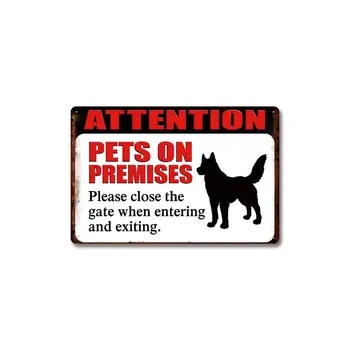 SLALL Pozornost Domače živali V Prostorih, Prosim, Zaprite Vrata, Ko Vstopajo in Izstopajo! Retro Ulici Znak Gospodinjski Kovinski Tin Prijavite Bar